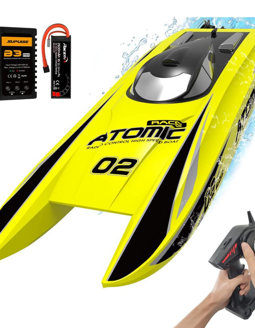 Load image into Gallery viewer, Atomic Brushless Remote Control Electric Racing Boat, Yellow
