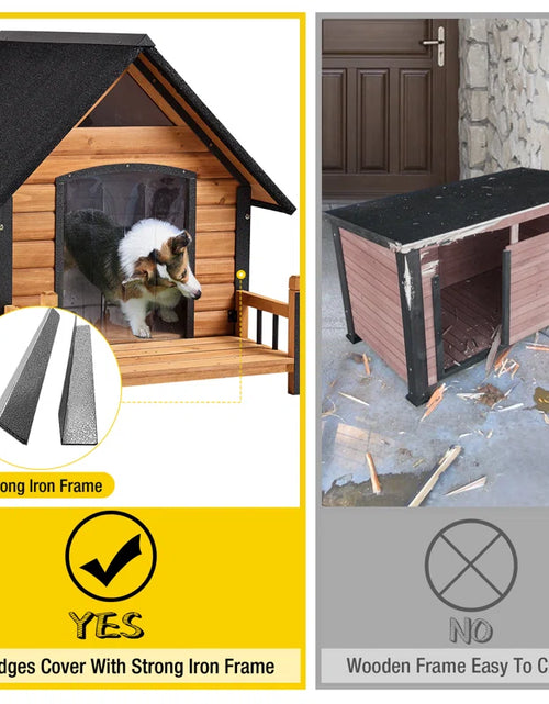 Load image into Gallery viewer, Outdoor Dog House, Waterproof Puppy Shelter Indoor Doghouse with Elevated Floor, Anti-Bite Design Dog Home for Small Medium Dogs with Porch
