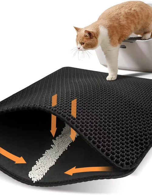 Load image into Gallery viewer, Conlun Cat Litter Mat Cat Litter Trapping Mat, Honeycomb Double Layer Design, Urine and Water Proof Material, Scatter Control, Less Waste，Easier to Clean,Washable
