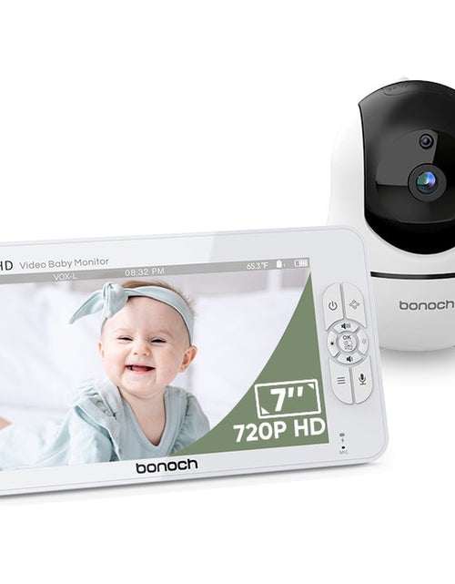 Load image into Gallery viewer, 720P HD Video Baby Monitor with Camera and Audio 7-Inch Screen Secure from Hacking No Wi-Fi
