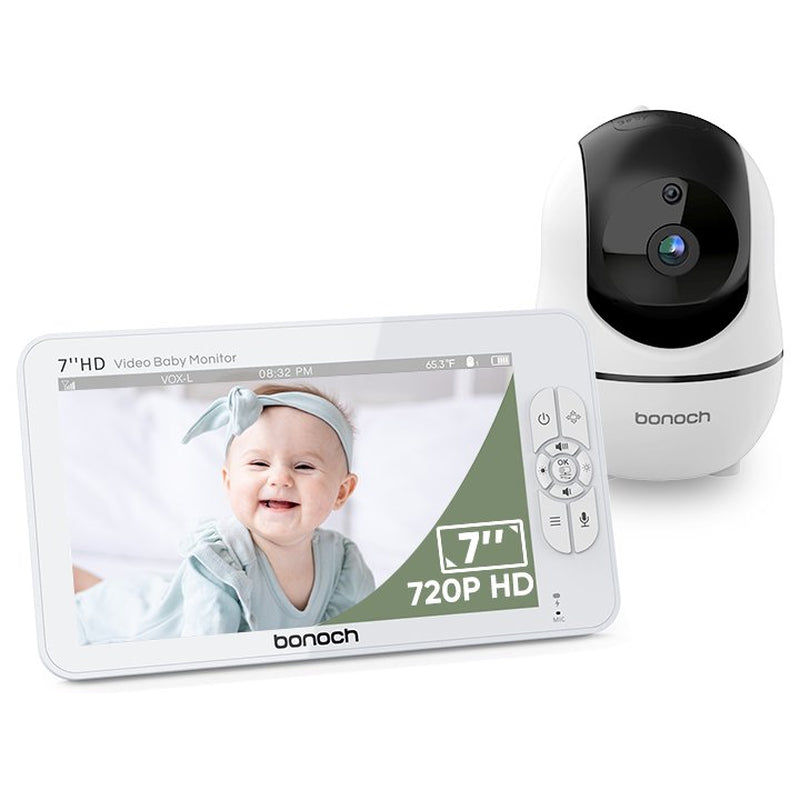 720P HD Video Baby Monitor with Camera and Audio 7-Inch Screen Secure from Hacking No Wi-Fi