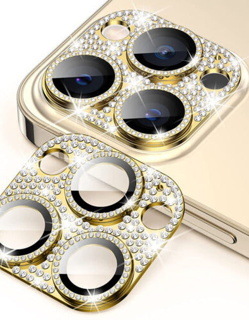 Load image into Gallery viewer, For Iphone 14 13 12 Pro Max Full Cover Metal Diamond Camera Lens Protector Case
