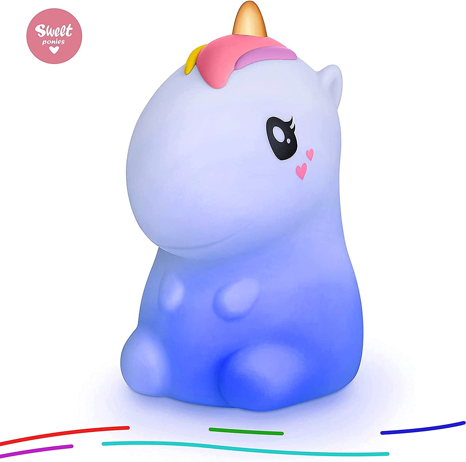 Baby Night Light Unicorn - Kids Night Light - Toddler Night Light - Silicone Nursery Lamp with Remote Control