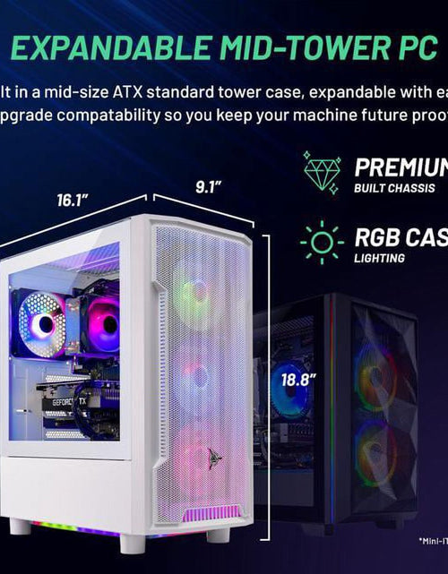 Load image into Gallery viewer, Archangel Gaming PC Desktop INTEL Core I5 12400F 2.5 Ghz, NVIDIA RTX 3060, 1TB NVME SSD, 16GB DDR4 RAM 3200, 600W GOLD PSU, 11AC Wi-Fi, Windows 11 Home 64-Bit
