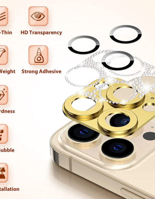 Load image into Gallery viewer, For Iphone 14 13 12 Pro Max Full Cover Metal Diamond Camera Lens Protector Case
