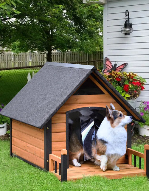 Load image into Gallery viewer, Outdoor Dog House, Waterproof Puppy Shelter Indoor Doghouse with Elevated Floor, Anti-Bite Design Dog Home for Small Medium Dogs with Porch
