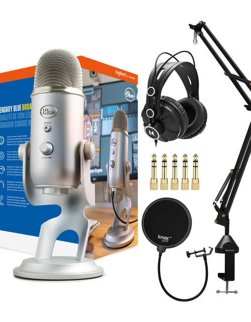 Load image into Gallery viewer, Yeti USB Microphone with Studio Stand, Studio Headphones and Pop Filter
