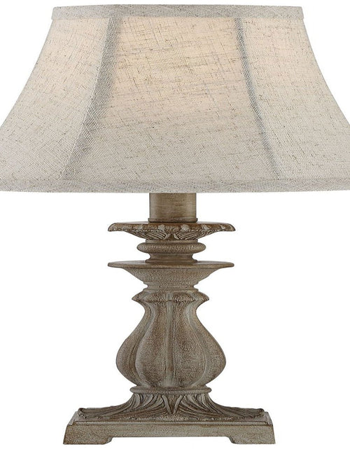 Load image into Gallery viewer, Cali Traditional Accent Table Lamps 19&quot; High Set of 2 Antique Beige off White Bell Shade for Bedroom Living Room Bedside Nightstand Kids
