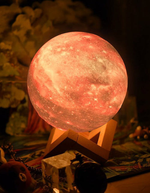 Load image into Gallery viewer, Galaxy Light Lamp, 3D Printed LED 16 Colors RGB Galaxy Lamp, Remote &amp; Touch Control, Dimmable, Color Changing, USB Recharge, Seamless Ambient Night Light Lamp with Wood Stand for Baby Bedrooms
