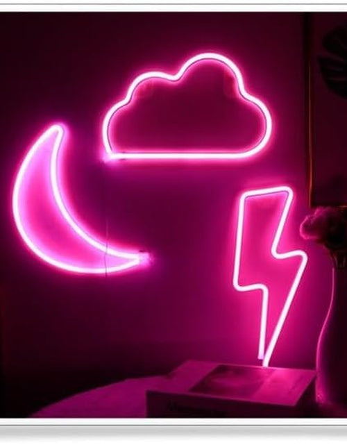 Load image into Gallery viewer, Lightning Neon Sign, Battery or USB Powered LED Night Light for Kids Room, Pink Bedroom Wall Decor for Festival, Party Decorations
