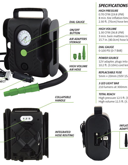 Load image into Gallery viewer, Multi-Purpose 12 Volt Tire Inflator for Cars, Trucks, Bikes and More- 40066
