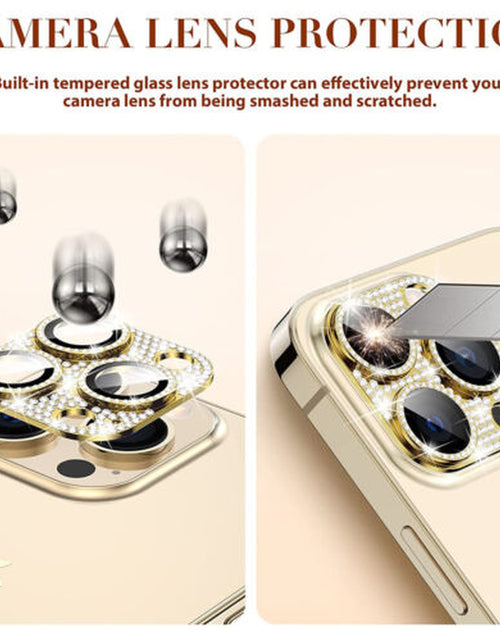 Load image into Gallery viewer, For Iphone 14 13 12 Pro Max Full Cover Metal Diamond Camera Lens Protector Case
