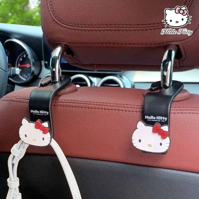 Kawaii Sanrio Hello Kittys Cartoon Car Seat Headrest Hook Car Back Seat Organizer Hanger Storage Cartoon Car Accessories Gifts