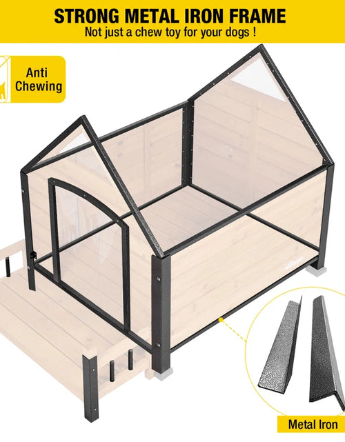 Load image into Gallery viewer, Outdoor Dog House, Waterproof Puppy Shelter Indoor Doghouse with Elevated Floor, Anti-Bite Design Dog Home for Small Medium Dogs with Porch
